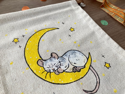Moon Rat | Original Painting | Hand painted Rat Banner | OOAK