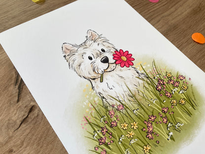 Sweet Westie | Westie Dog Art Print | West Highland Terrier Gift