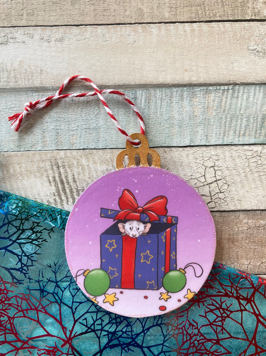 Ratty Presents | Cute Rat Christmas Tree Bauble
