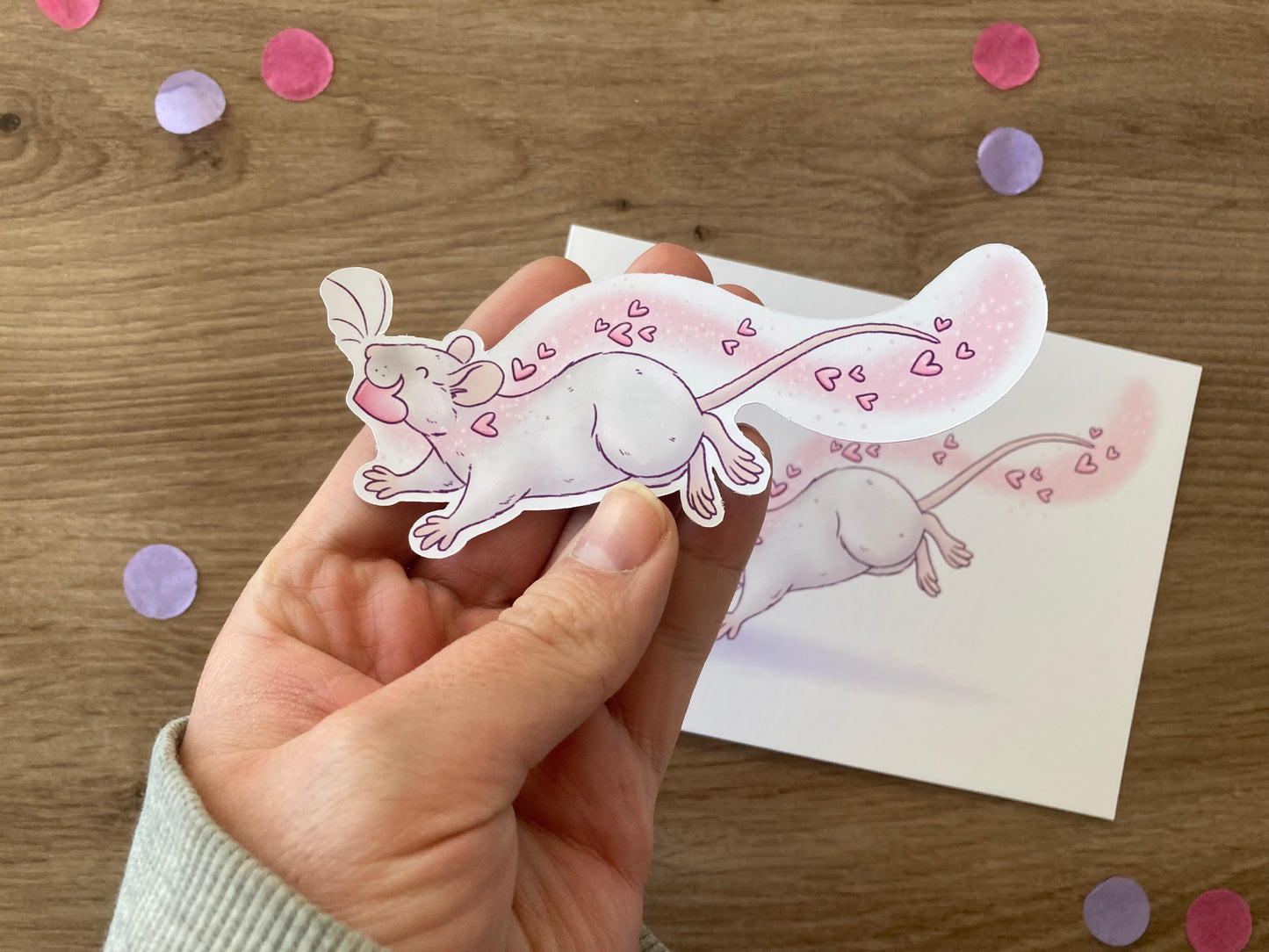 Eugene Rat Art Print and Sticker Valentine’s Day bundle