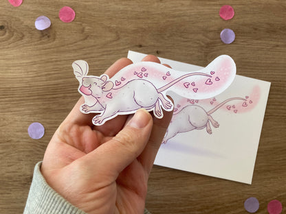 Eugene Rat Art Print and Sticker Valentine’s Day bundle