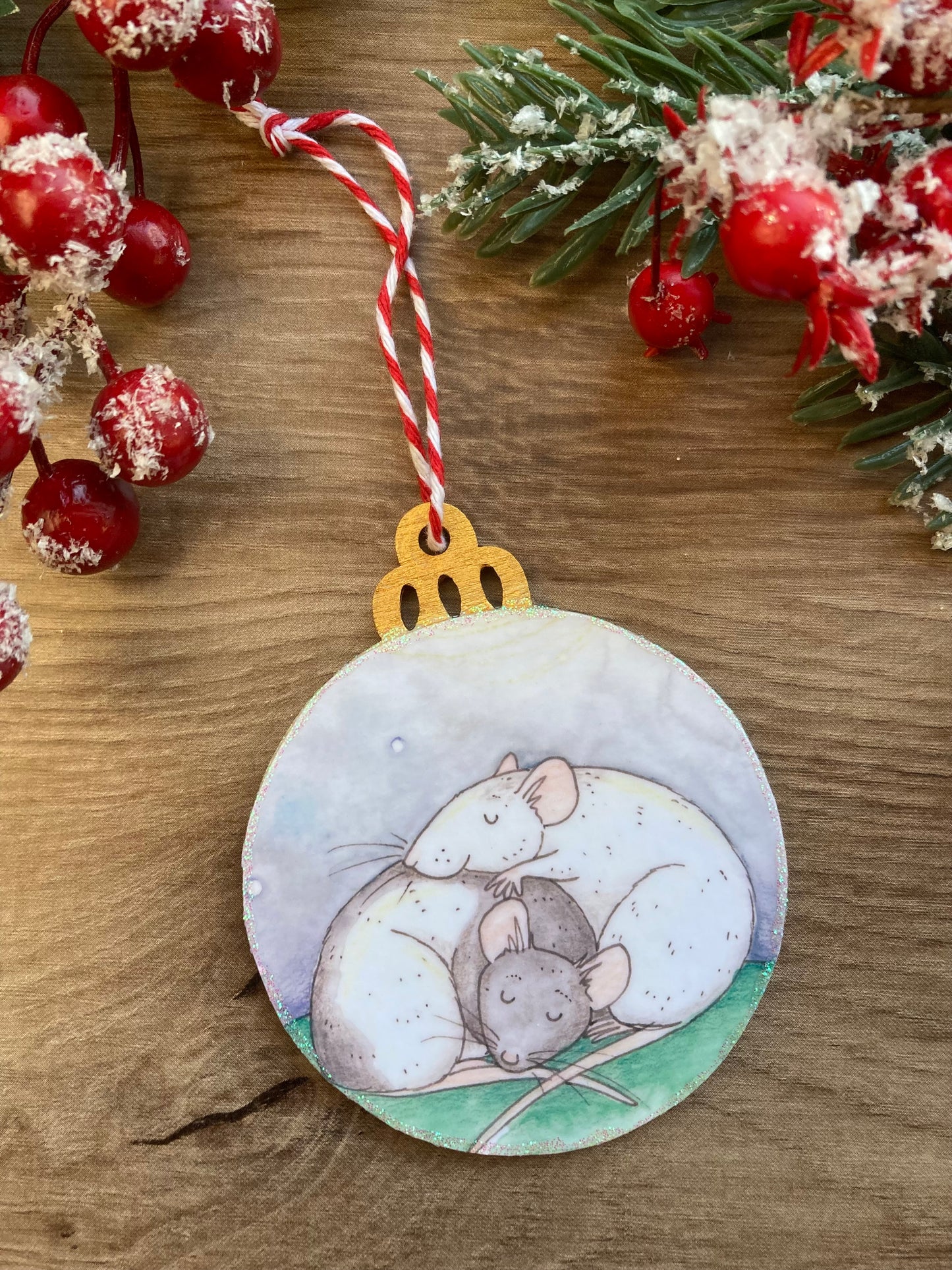 Moon Rats | Cute Rat Christmas Tree Bauble