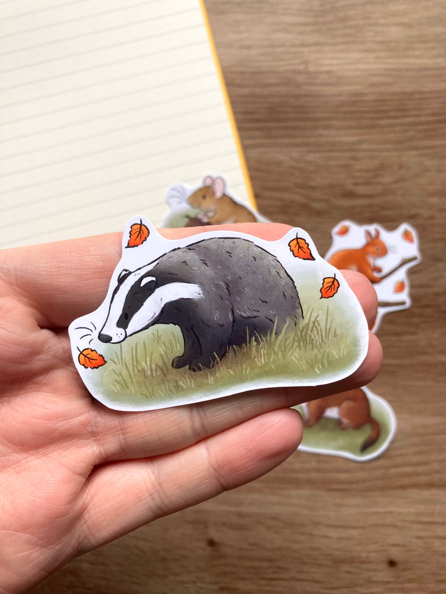 Autumn Wildlife Sticker Pack | Pack of 6 Autumn Wildlife glossy Stickers