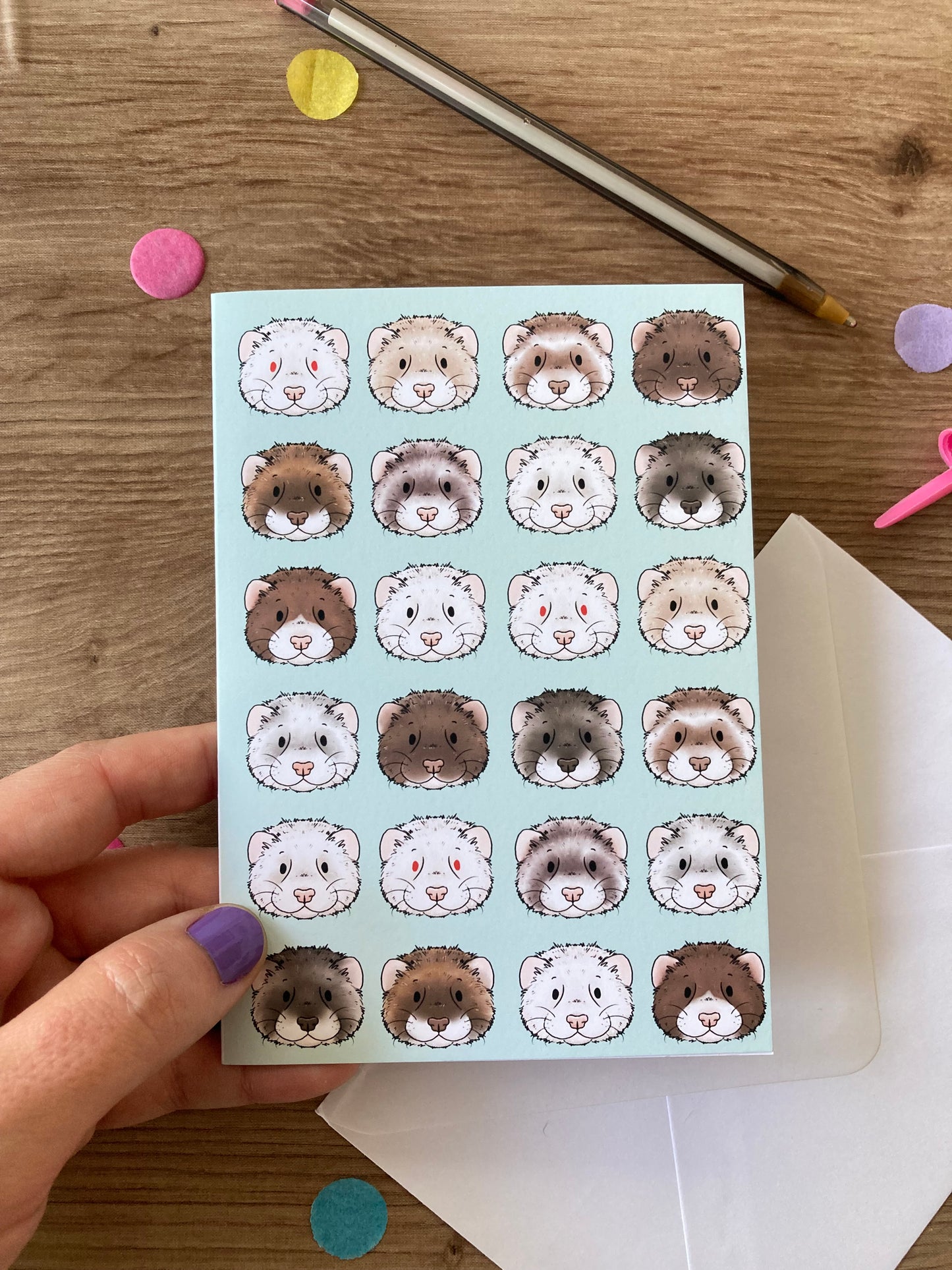 Ferret Faces | Cute Ferret Greeting Card | Ferret Gift