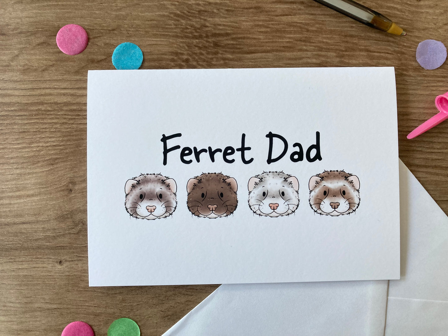 Ferret Dad | Ferret Blank Greeting Card | Ferret Gift