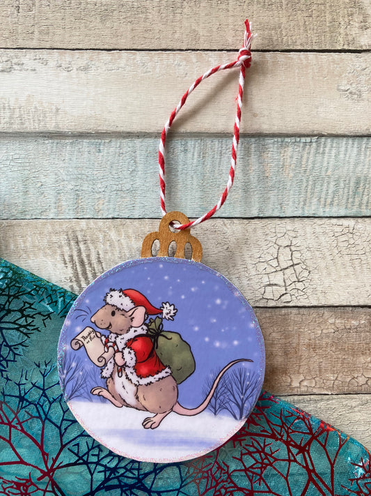 Santa Boggles | Cute Rat Christmas Tree Bauble