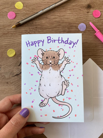 Happy Birthday | Rat Birthday Card | Fancy Rat Birthday Gift