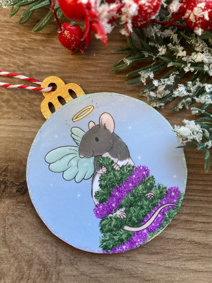 Ratty Angel | Cute Rat Christmas Tree Bauble
