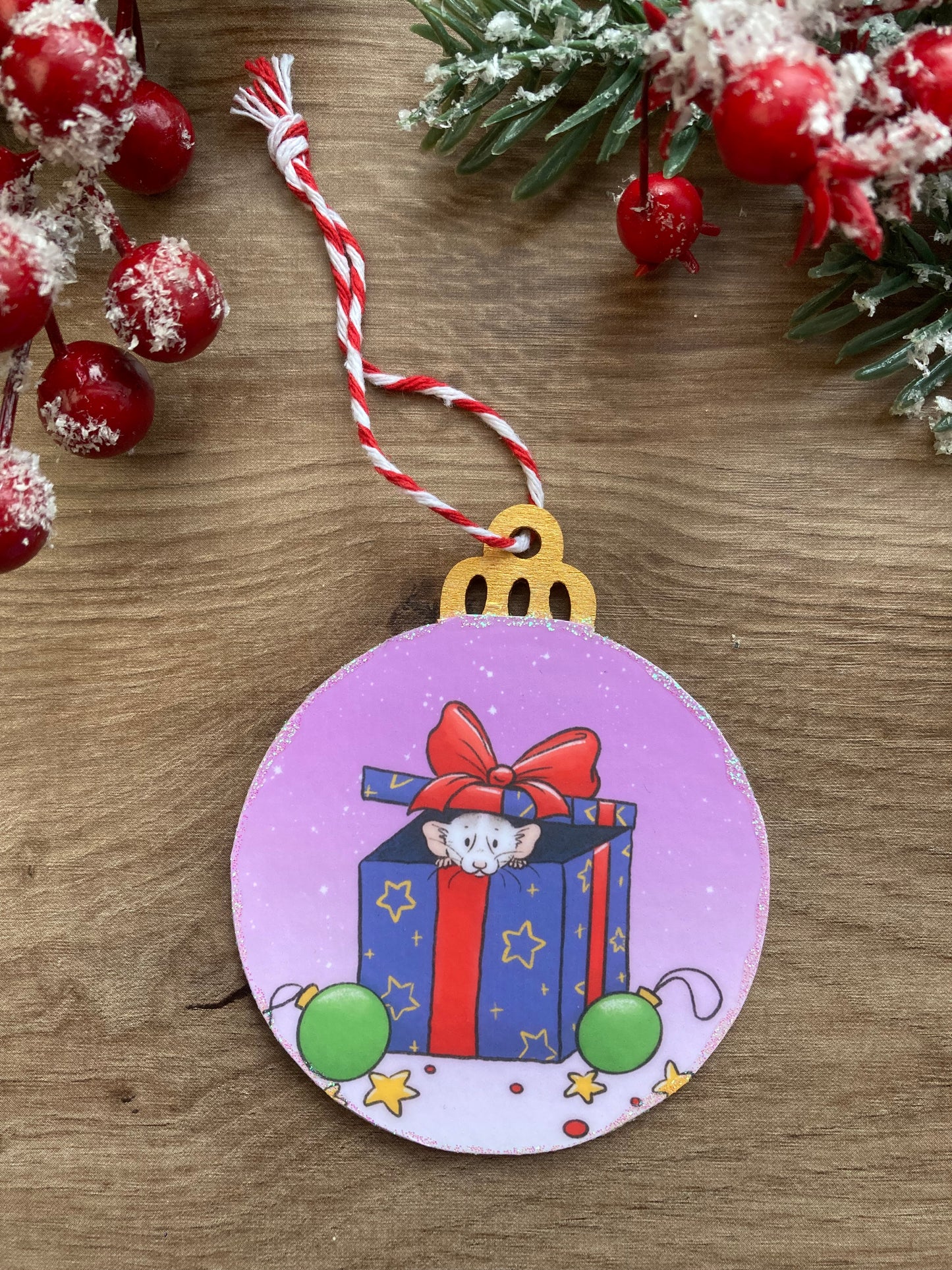 Ratty Presents | Cute Rat Christmas Tree Bauble