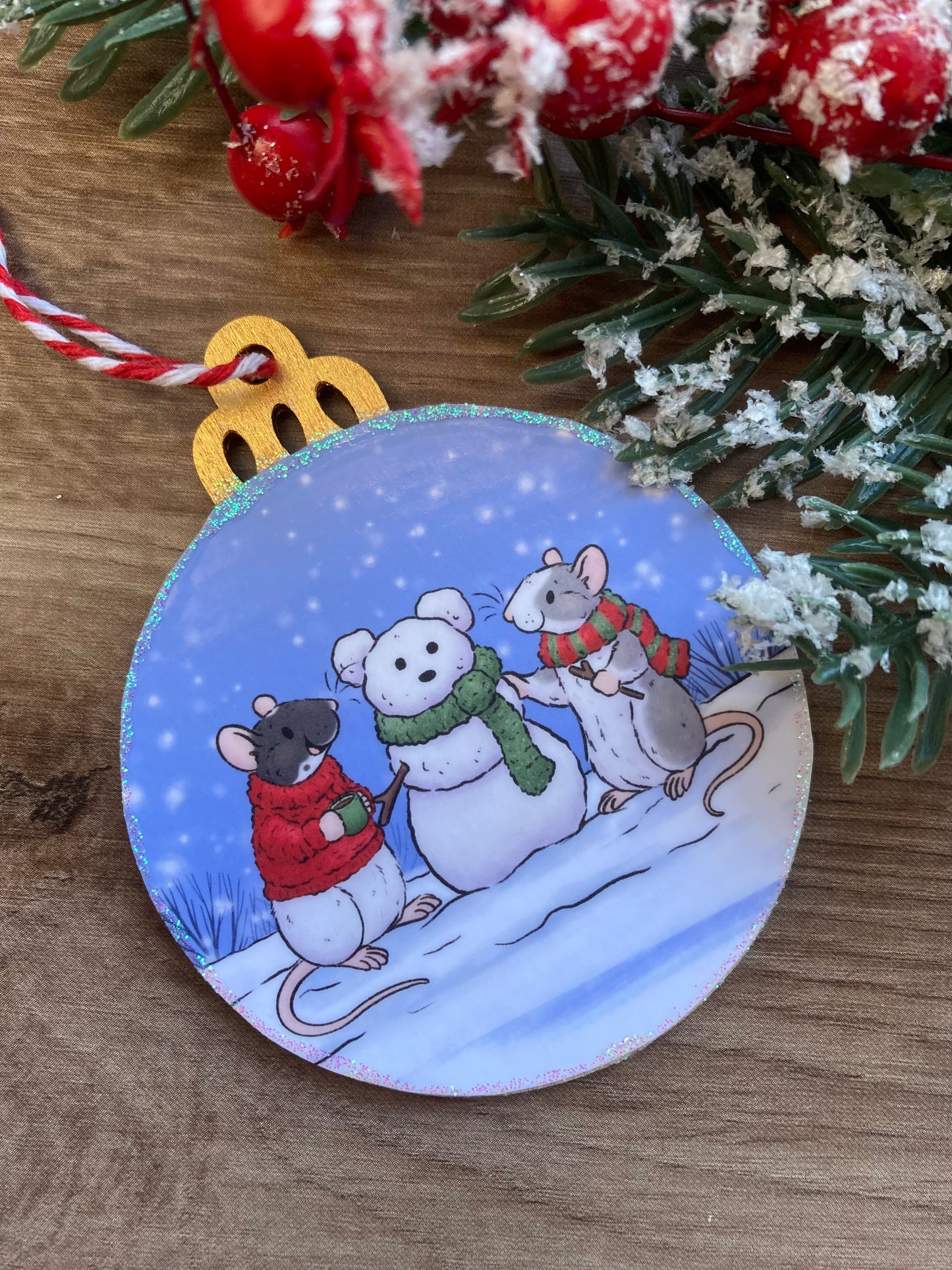 Snow Rats | Cute Rat Christmas Tree Bauble
