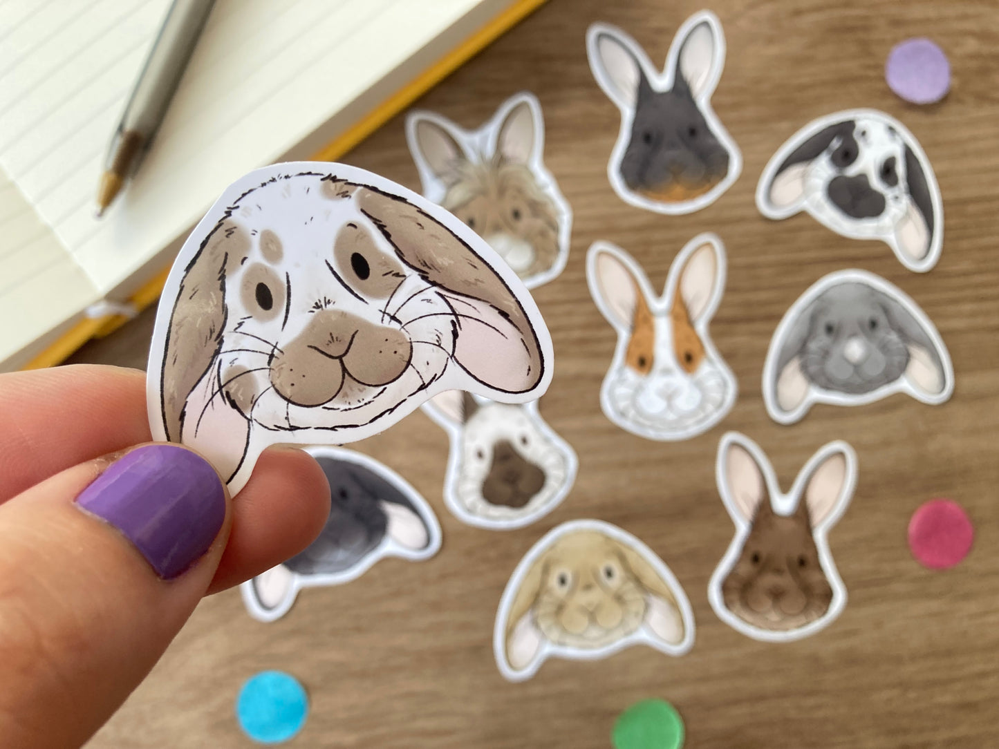 Bunny Faces Sticker Faces | Pack of 10 Cute Bunny Stickers