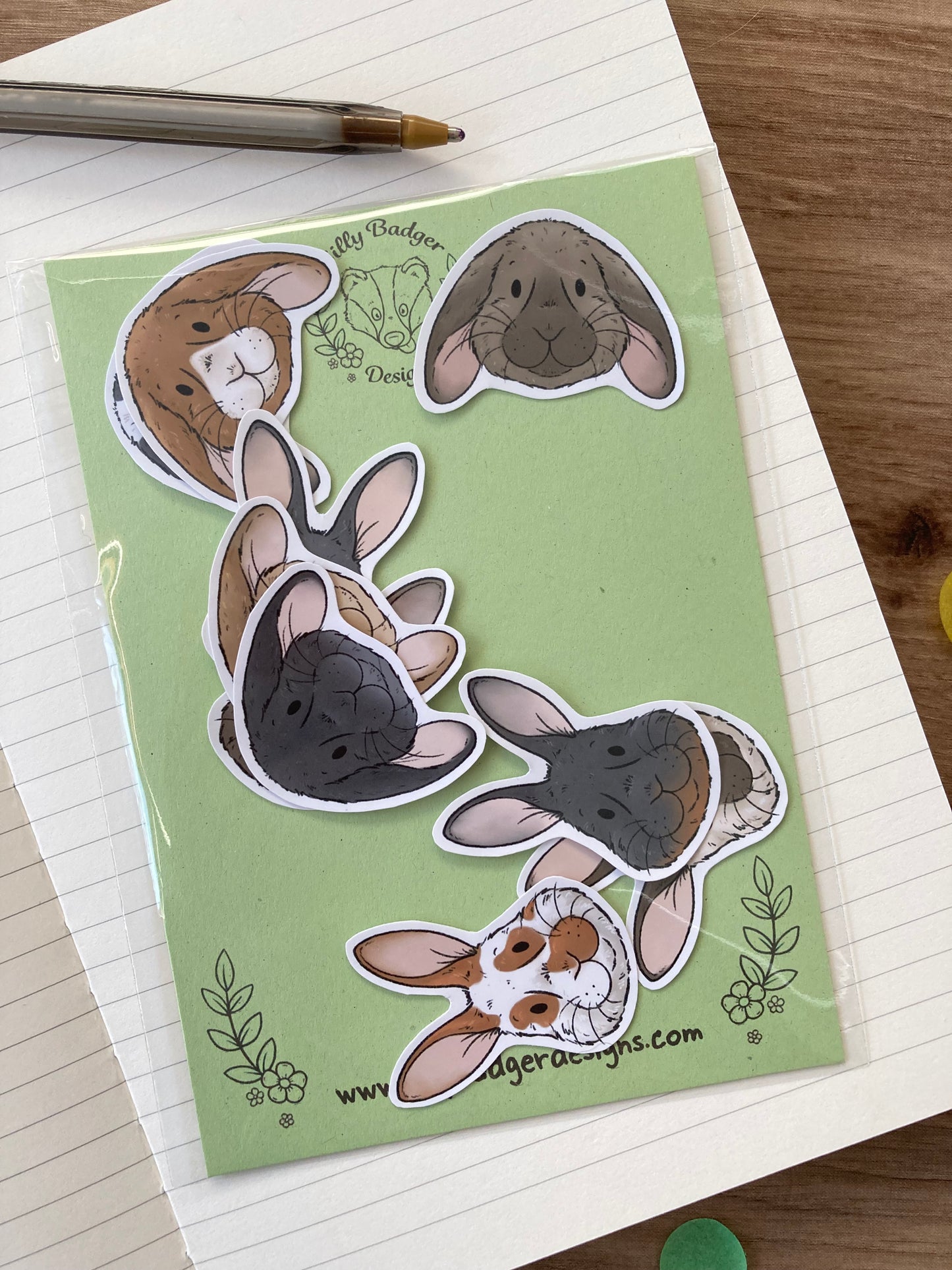 Bunny Faces Sticker Faces | Pack of 10 Cute Bunny Stickers