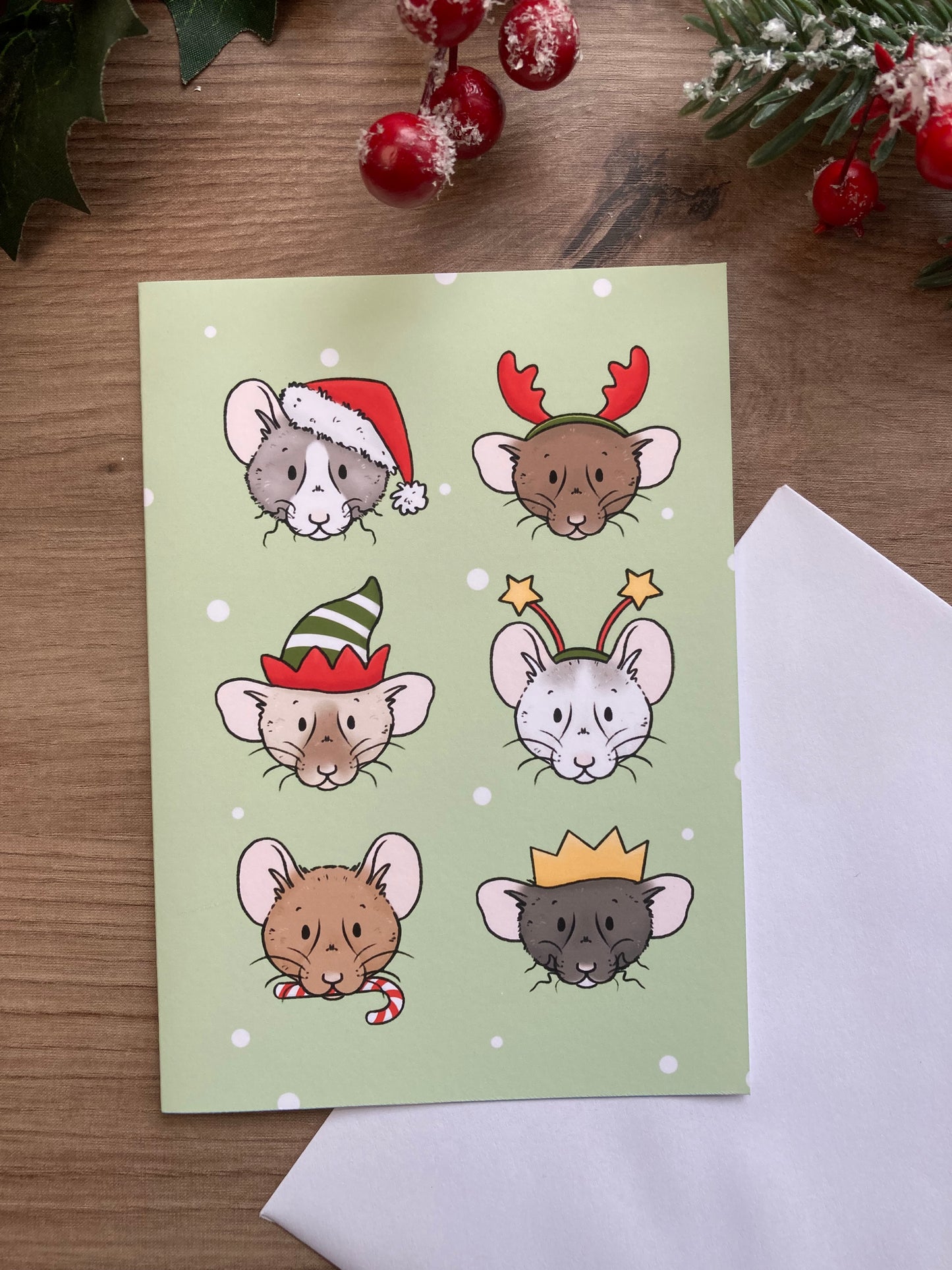 Festive Mischief | Pack Of 6 Pet Rat Christmas Cards
