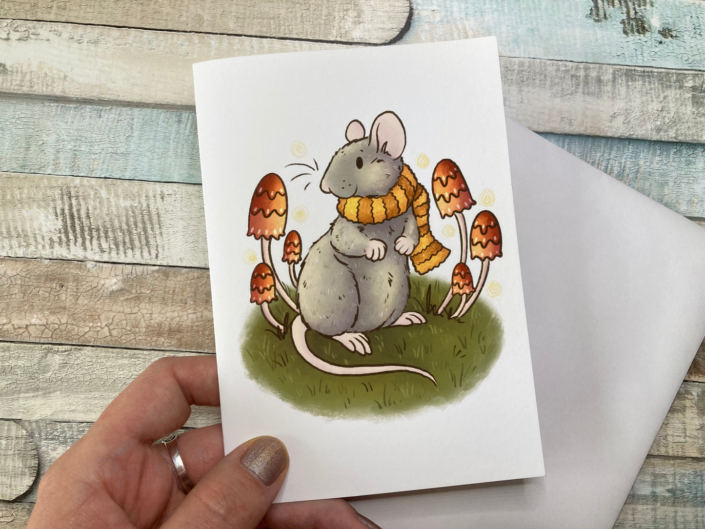 Sparky | Cute Autumn Rat Greeting Card