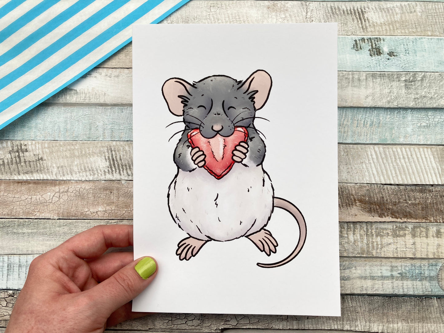 Strawberry bliss | Rat Art Print