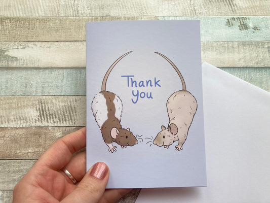 Cute Rat A6 Greeting Card, Thank You Card, Vet Thank You Card, Rat Lover Gift
