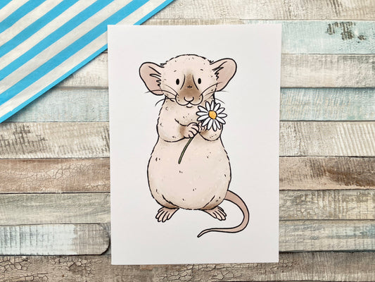Daisy Rat Art Print