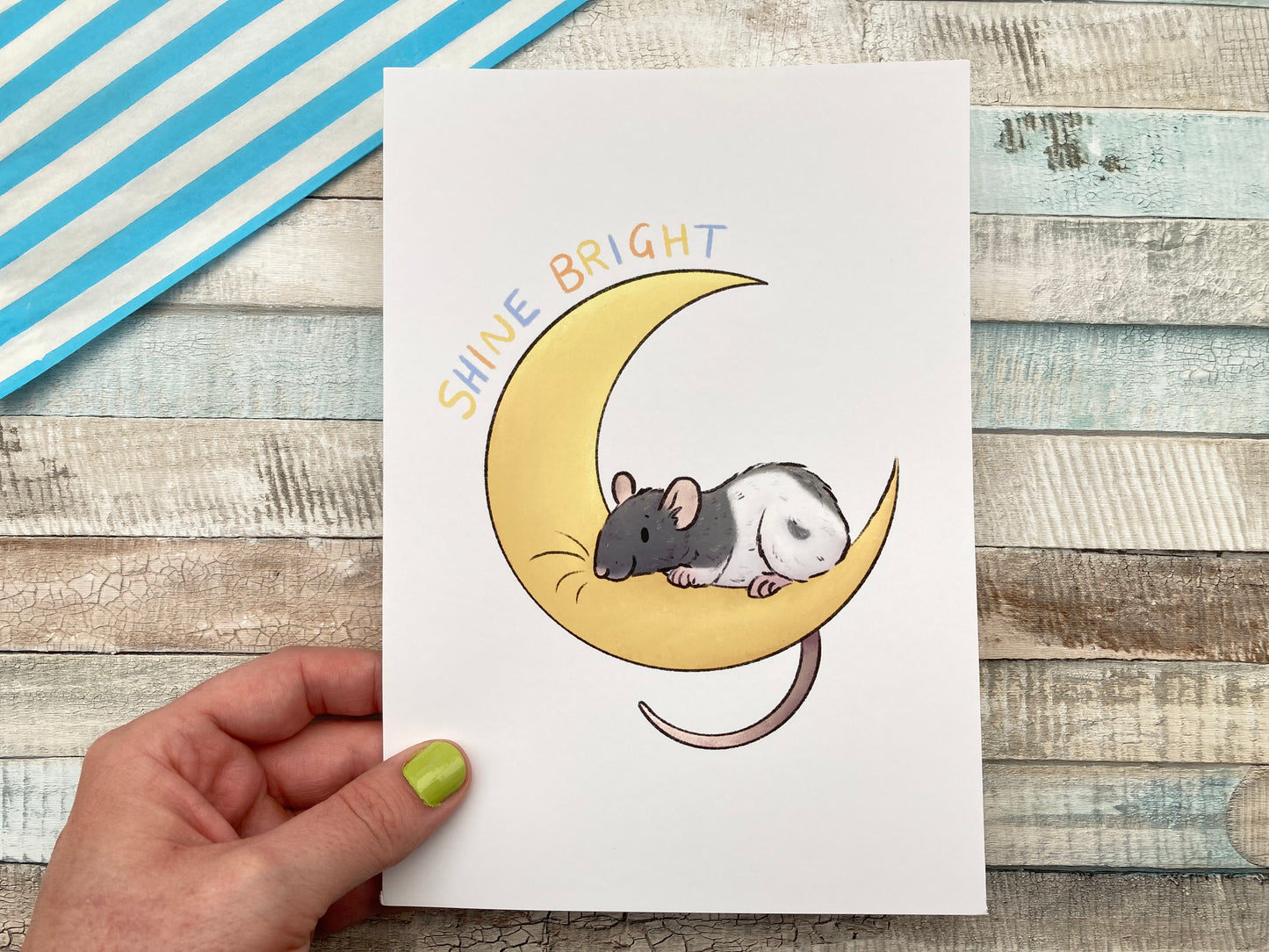 Shine Bright Rat Art Print | Positivity Series |