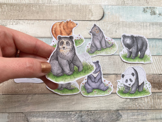 Bears Of The World Sticker Pack | Pack Of 8 Cute Bear Stickers