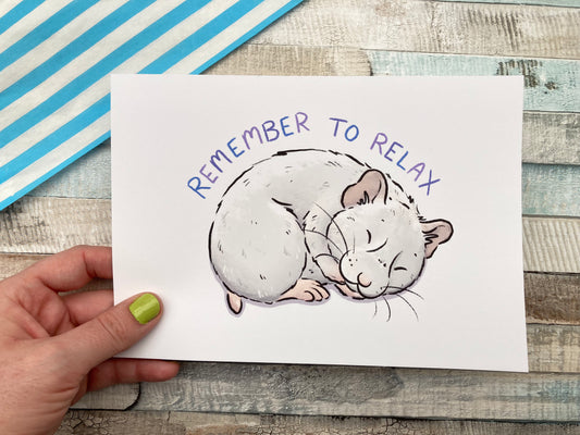 Remember To Relax Hamster Art Print | Positivity Series |