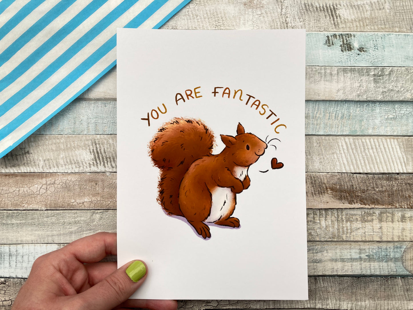 You Are Fantastic Squirrel Art Print | Positivity Series |