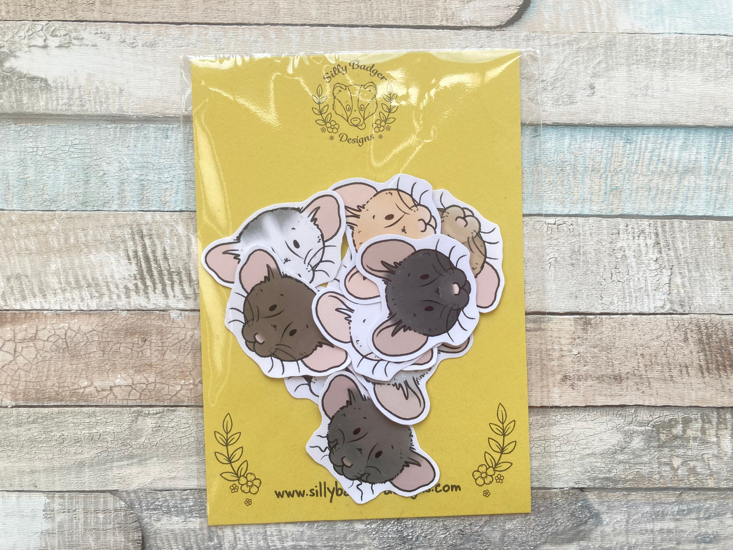 Ratty Faces Sticker Pack | pack of 10 cute rat stickers