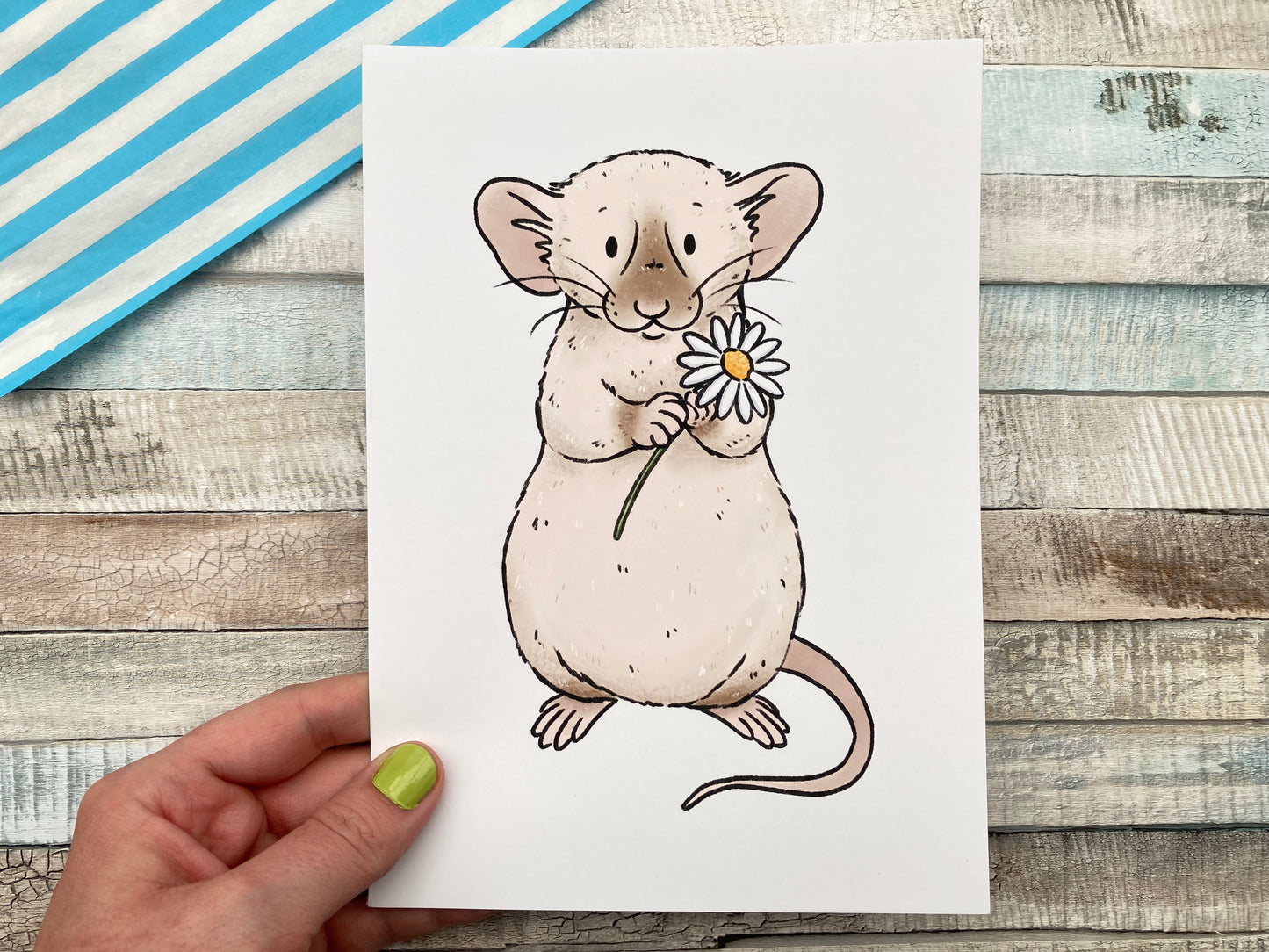 Daisy Rat Art Print