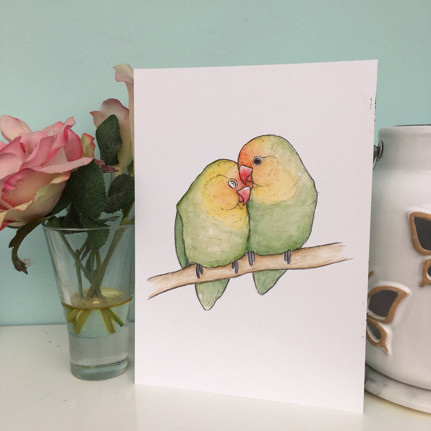 Cute Lovebird A5 Art Print