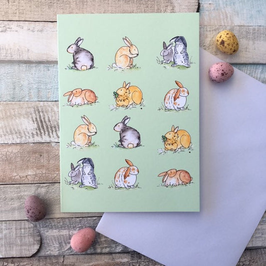 Cute Rabbit Greeting Card, A6 Blank Greeting Card, Any Occasion Card, Rabbit Lover, Bunny Gift, Rabbit Illustration