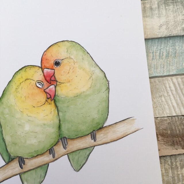 Cute Lovebird A5 Art Print