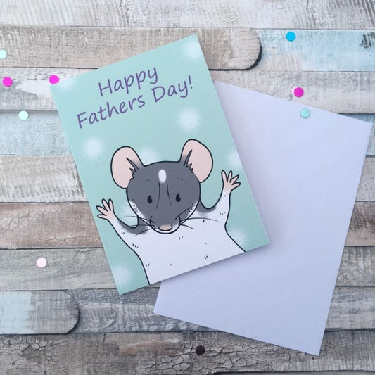 Happy Father's Day pet rat A6 blank greeting card, rat dad card, rat owner gift