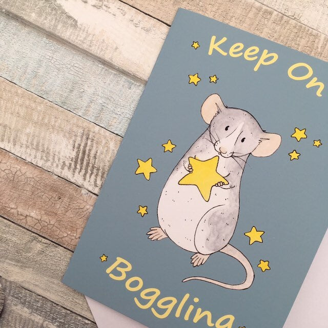 Keep On Boggling Blank Rat Greeting Card. A6 Sized with White Envelope. Great Gift For Rat Lovers