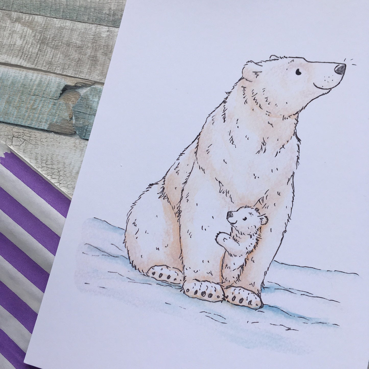 Polar bear - Bears of the World Series - Watercolour painting, art print sizes A5 6x4 240gsm paper animal art bear gift