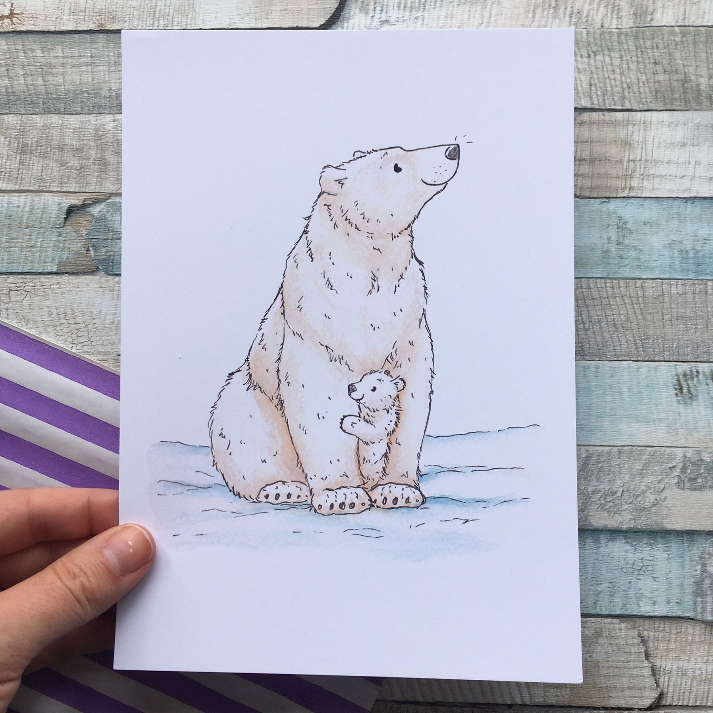 Polar bear - Bears of the World Series - Watercolour painting, art print sizes A5 6x4 240gsm paper animal art bear gift