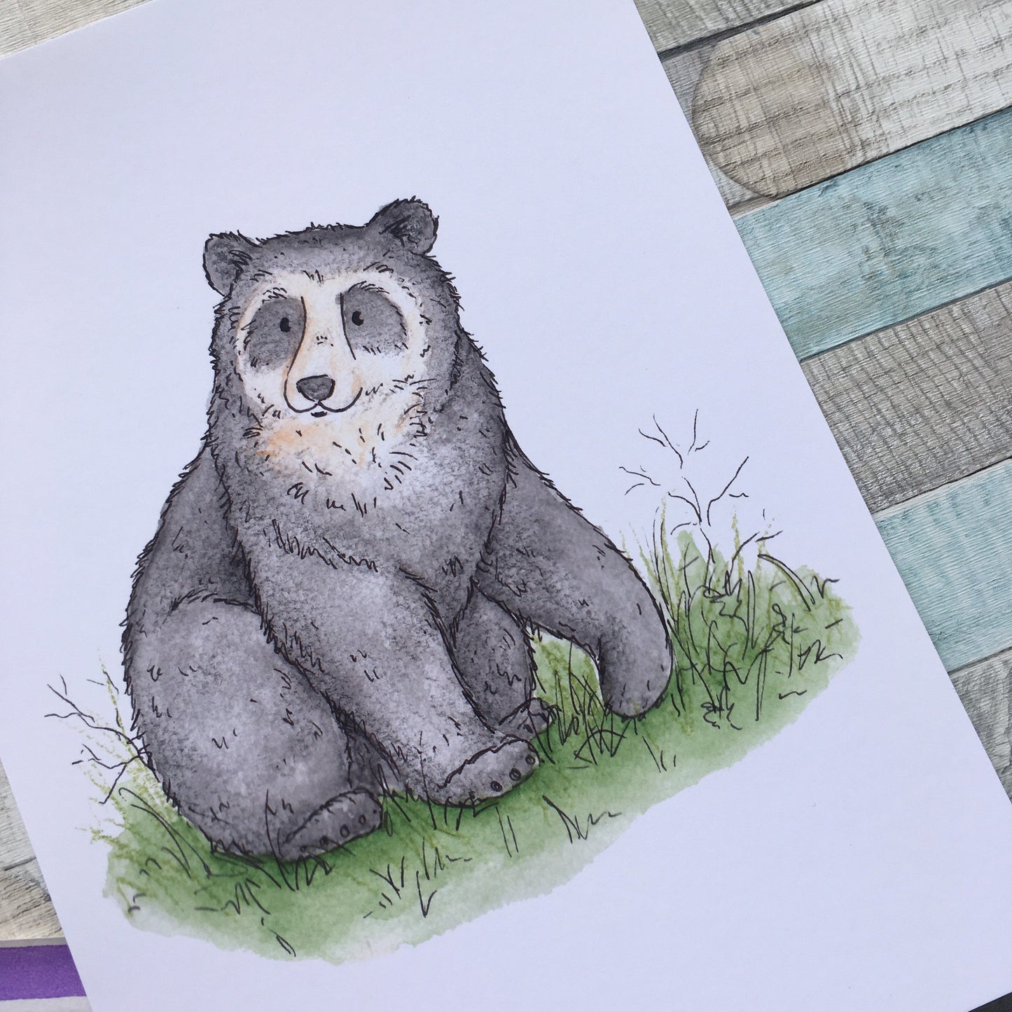 Spectacled bear - Bears of the World Series - Watercolour painting, art print sizes A5 6x4 240gsm paper animal art bear gift