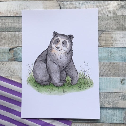 Spectacled bear - Bears of the World Series - Watercolour painting, art print sizes A5 6x4 240gsm paper animal art bear gift