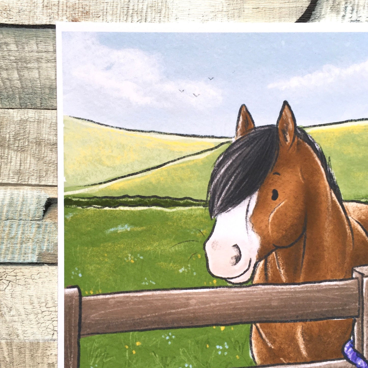 Summer Dreams Fun Horse Art Print - A5 6x4 Sizes, Cute Horse Pony Wall Art