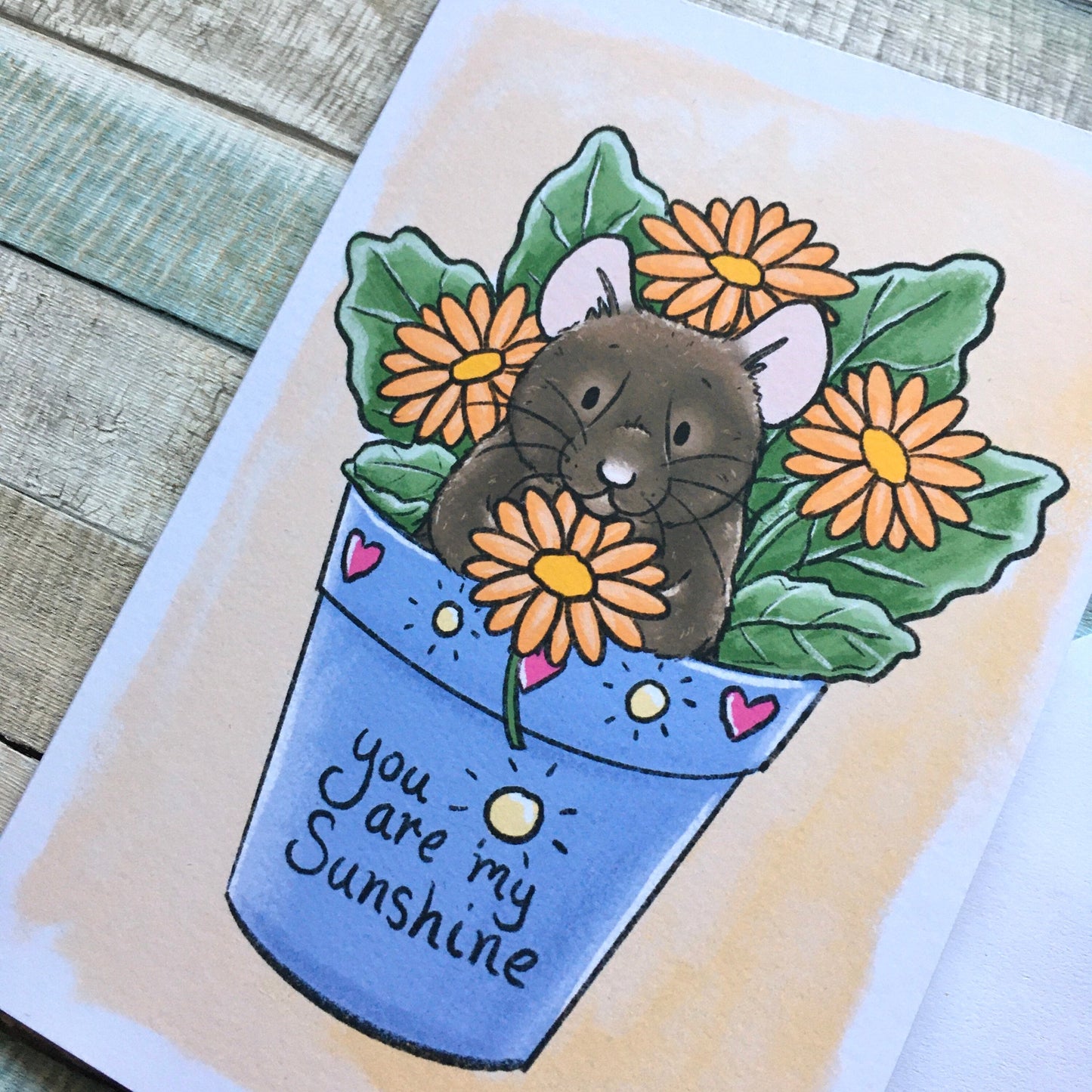 You Are My Sunshine, Hamster Greeting Card, A6 Blank Greeting Card, Cute Hamster Gift, Any occasion.