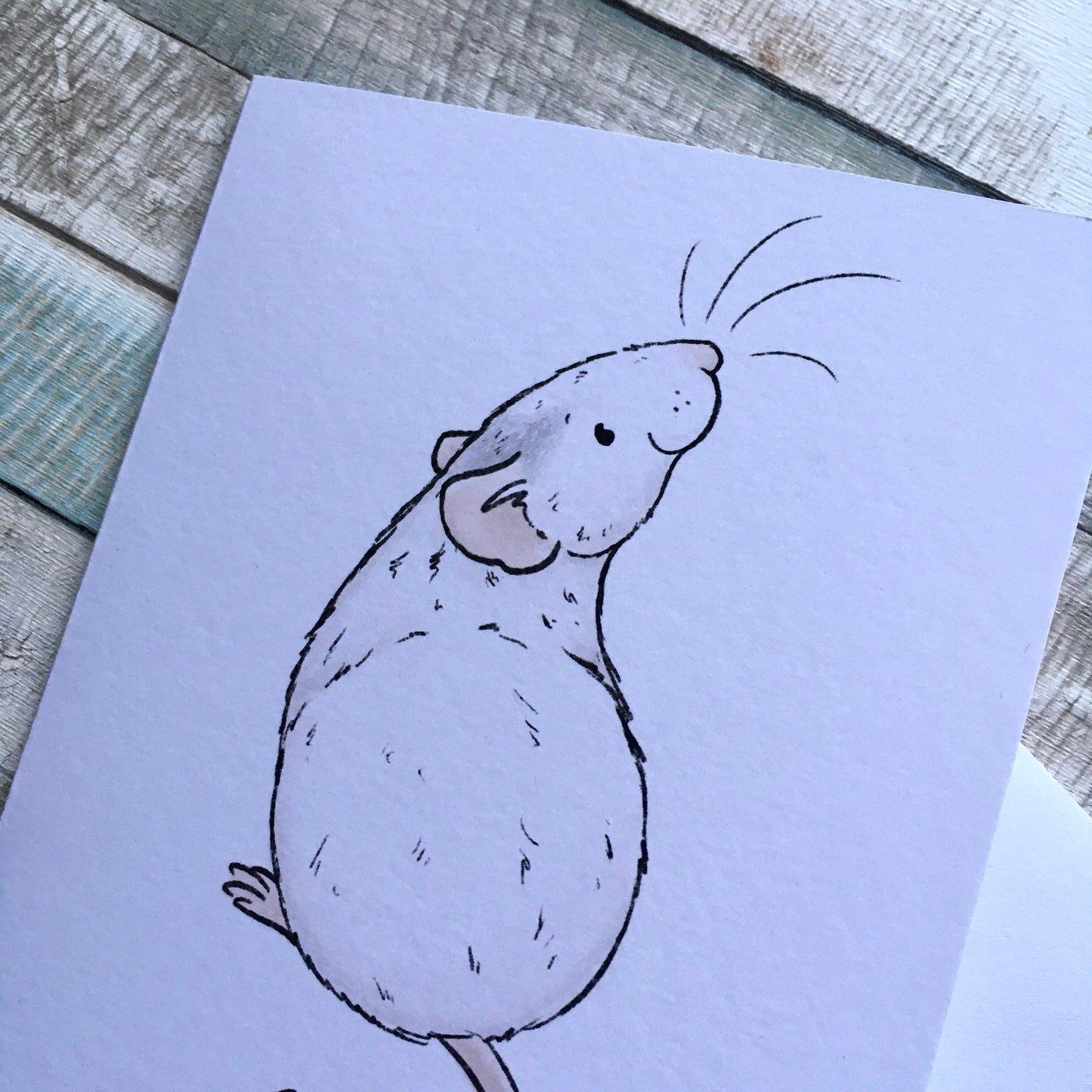 Rufus Fancy Rat Blank A6 Greeting Card, Roan Rat Greeting Card, Rat Lover Gift