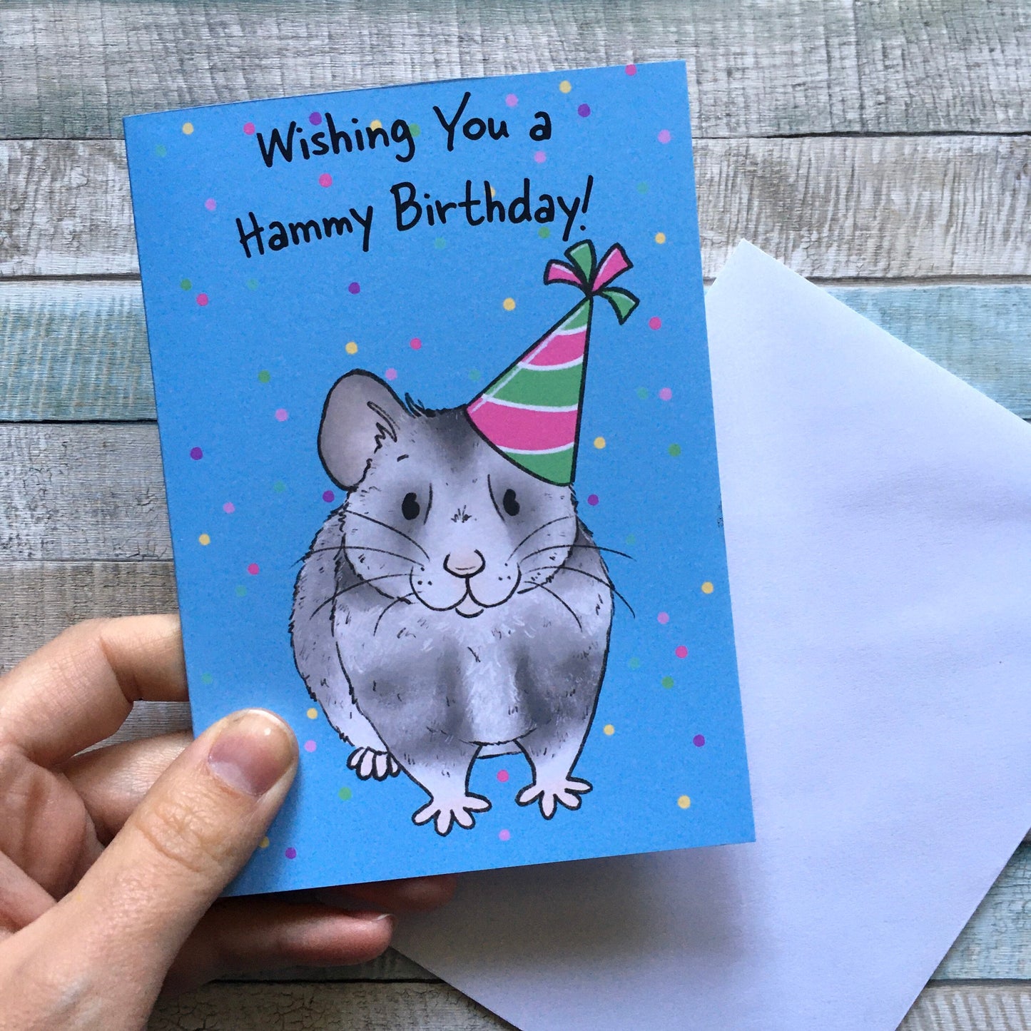 Hammy Birthday Hamster Birthday Card, A6 Birthday Card, Blank Inside, Hamster Lover Gift