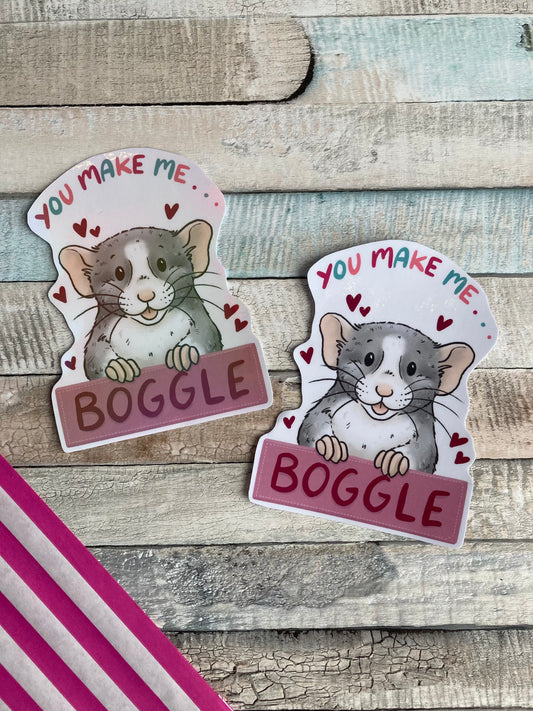 You Make Me Boggle Sticker | Cute Rat Sticker