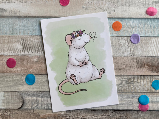 Blossom Rat A6 Postcard